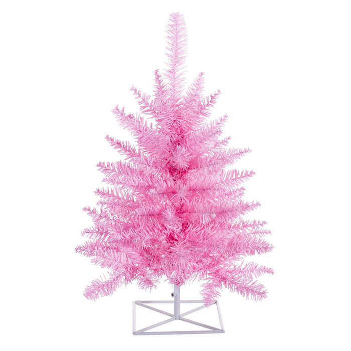 3'Hx25"W Fir Artificial Christmas Tree, Unlit -Pink - K163730
