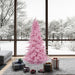 6'6"Hx46"W Fir Artificial Christmas Tree, Unlit -Pink - K163765