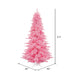 6'6"Hx46"W Fir Artificial Christmas Tree, LED Pre-Lit (Pink) -Pink - K163766LED