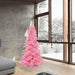 6'6"Hx46"W Fir Artificial Christmas Tree, LED Pre-Lit (Pink) -Pink - K163766LED