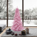 7'6"Hx52"W Fir Artificial Christmas Tree, Unlit -Pink - K163775