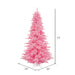 7'6"Hx52"W Fir Artificial Christmas Tree, LED Pre-Lit (Pink) -Pink - K163776LED