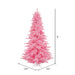 9'Hx64"W Fir Artificial Christmas Tree, LED Pre-Lit (Pink) -Pink - K163781LED