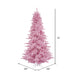 10'Hx68"W Fir Artificial Christmas Tree, Unlit -Pink - K163785