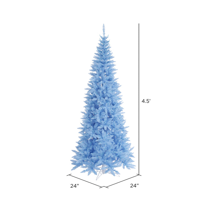 4'6"Hx24"W Slim Fir Artificial Christmas Tree, Unlit -Sky Blue - K164145