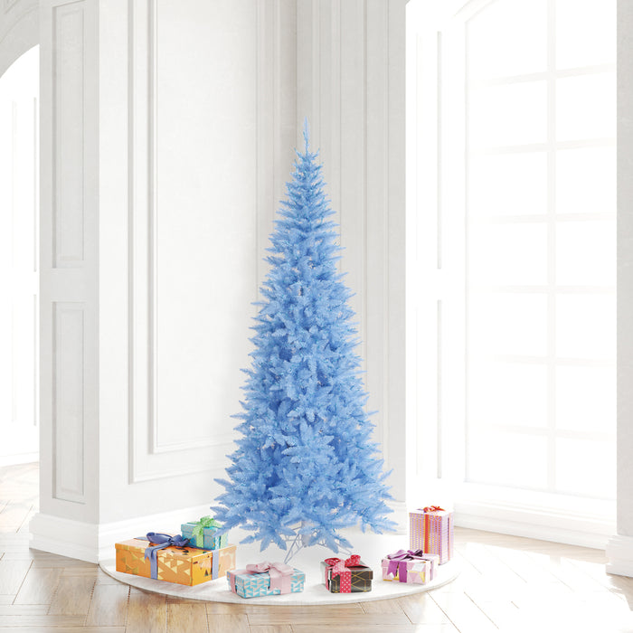 6'6"Hx34"W Slim Fir Artificial Christmas Tree, Unlit -Sky Blue - K164165