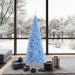 7'6"Hx40"W Slim Fir Artificial Christmas Tree, LED Pre-Lit (Sky Blue) -Sky Blue - K164176LED