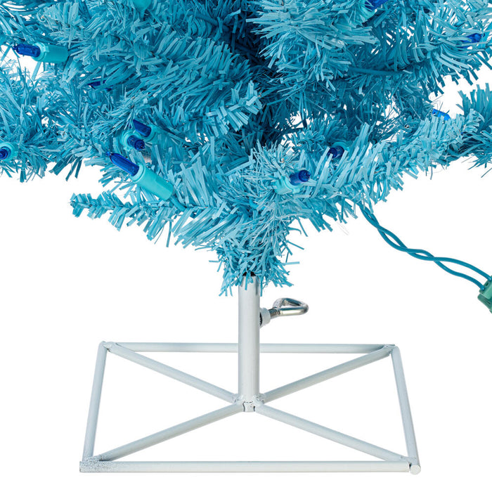 2'Hx20"W Fir Artificial Christmas Tree, LED Pre-Lit (Sky Blue) -Sky Blue - K164221LED