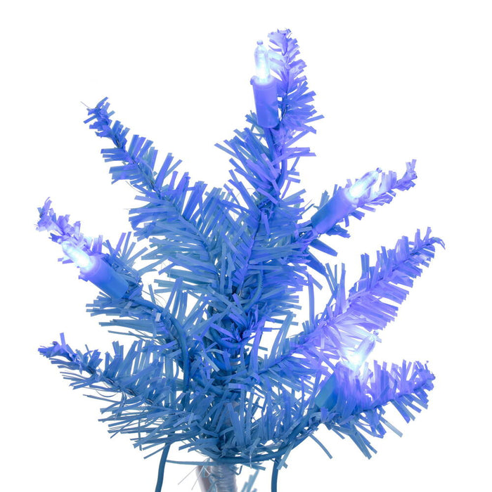 2'Hx20"W Fir Artificial Christmas Tree, LED Pre-Lit (Sky Blue) -Sky Blue - K164221LED
