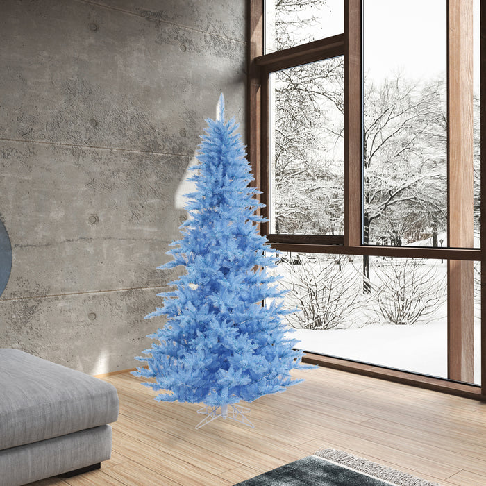 6'6"Hx46"W Fir Artificial Christmas Tree, Unlit -Sky Blue - K164265