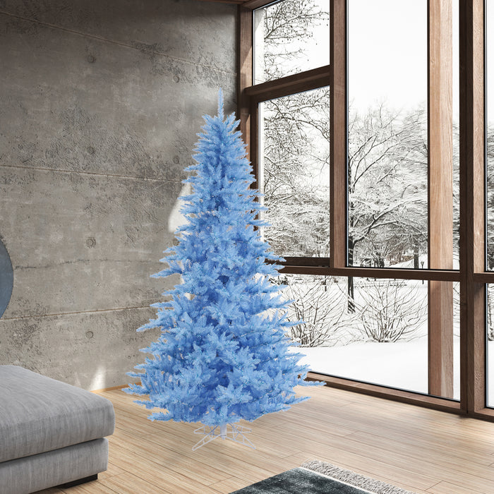 7'6"Hx52"W Fir Artificial Christmas Tree, Unlit -Sky Blue - K164275