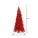 6'6"Hx34"W Tinsel Slim Fir Artificial Christmas Tree, Unlit -Red - K165065