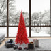 6'6"Hx34"W Tinsel Slim Fir Artificial Christmas Tree, Unlit -Red - K165065