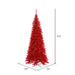 6'6"Hx34"W Tinsel Slim Fir Artificial Christmas Tree, LED Pre-Lit (Red) -Red - K165066LED