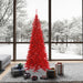 7'6"Hx40"W Tinsel Slim Fir Artificial Christmas Tree, Unlit -Red - K165075