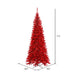 7'6"Hx40"W Tinsel Slim Fir Artificial Christmas Tree, LED Pre-Lit (Red) -Red - K165076LED