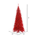 9'Hx46"W Tinsel Slim Fir Artificial Christmas Tree, Unlit -Red - K165080