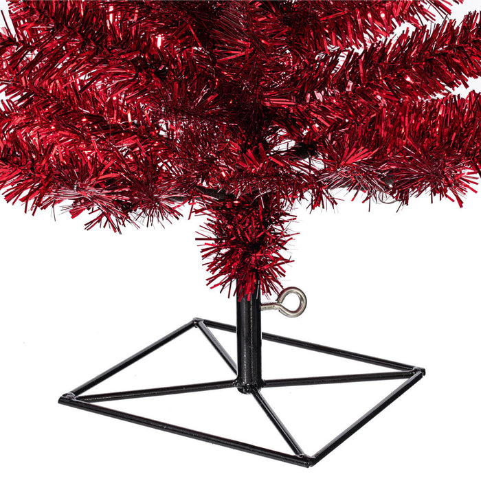 2'Hx20"W Tinsel Fir Artificial Christmas Tree, Unlit -Red - K165120