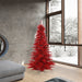6'6"Hx46"W Tinsel Fir Artificial Christmas Tree, Unlit -Red - K165165