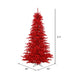 6'6"Hx46"W Tinsel Fir Artificial Christmas Tree, LED Pre-Lit (Red) -Red - K165166LED