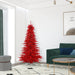 6'6"Hx46"W Tinsel Fir Artificial Christmas Tree, LED Pre-Lit (Red) -Red - K165166LED