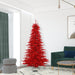 7'6"Hx52"W Tinsel Fir Artificial Christmas Tree, LED Pre-Lit (Red) -Red - K165176LED