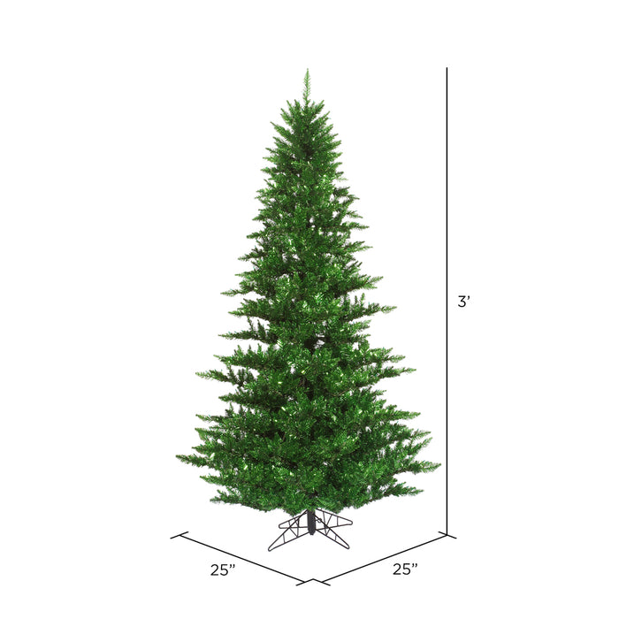 3'Hx25"W Tinsel Fir Artificial Christmas Tree, Unlit -Green - K165730
