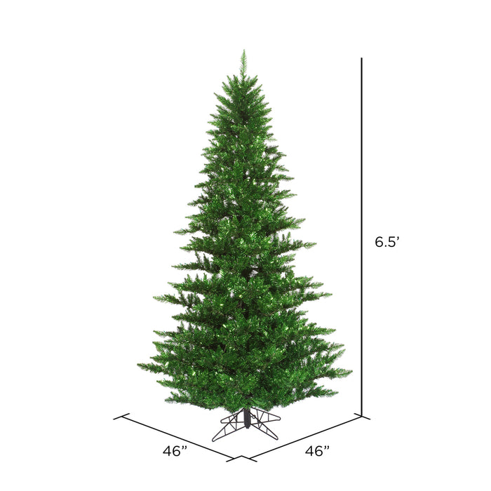 6'6"Hx46"W Tinsel Fir Artificial Christmas Tree, Unlit -Green - K165765
