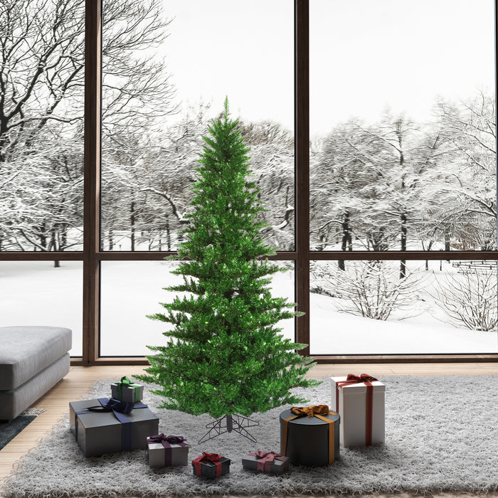 6'6"Hx46"W Tinsel Fir Artificial Christmas Tree, Unlit -Green - K165765