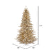 6'6"Hx46"W Tinsel Fir Artificial Christmas Tree, LED Pre-Lit -Champagne - K166366LED
