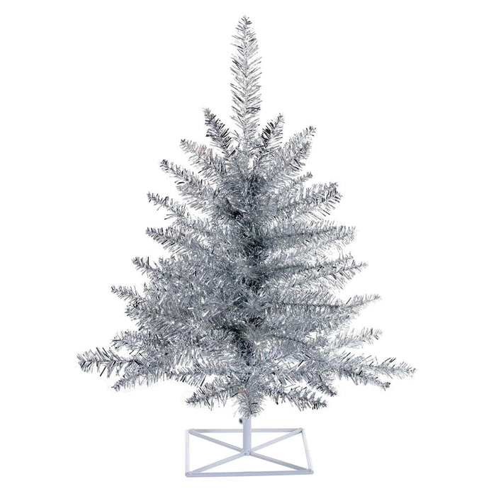3'Hx25"W Tinsel Fir Artificial Christmas Tree, Unlit -Silver - K166830