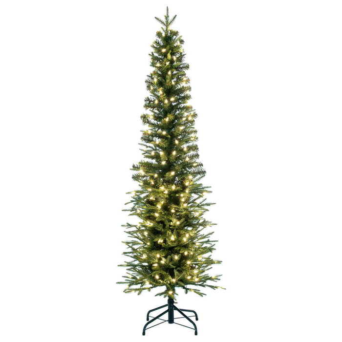 5'6"Hx25"W PE Pencil Bixley Fir Artificial Christmas Tree, LED Pre-Lit -Green - K167356LED