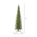 5'6"Hx25"W PE Pencil Bixley Fir Artificial Christmas Tree, LED Pre-Lit -Green - K167356LED