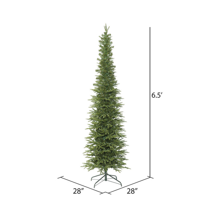 6'6"Hx28"W PE Pencil Bixley Fir Artificial Christmas Tree, Unlit -Green - K167365