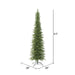 6'6"Hx28"W PE Pencil Bixley Fir Artificial Christmas Tree, Unlit -Green - K167365