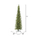 6'6"Hx28"W PE Pencil Bixley Fir Artificial Christmas Tree, LED Pre-Lit -Green - K167366LED