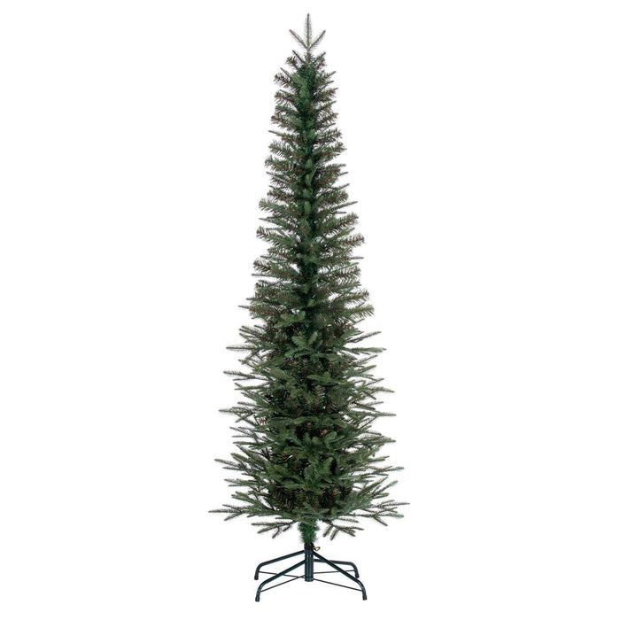 7'6"Hx30"W PE Pencil Bixley Fir Artificial Christmas Tree, Unlit -Green - K167375