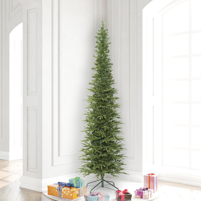 7'6"Hx30"W PE Pencil Bixley Fir Artificial Christmas Tree, Unlit -Green - K167375