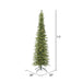 7'6"Hx30"W PE Pencil Bixley Fir Artificial Christmas Tree, LED Pre-Lit -Green - K167376LED