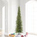 7'6"Hx30"W PE Pencil Bixley Fir Artificial Christmas Tree, Micro LED Pre-Lit (Multi-Mode) -Green - K167378LEDCC