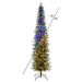 10'Hx44"W PE Pencil Bixley Fir Artificial Christmas Tree, Micro LED Pre-Lit (Multi-Mode) -Green - K167388LEDCC