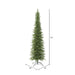 8'6"Hx36"W PE Pencil Bixley Fir Artificial Christmas Tree, Unlit -Green - K167380