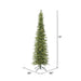 10'Hx44"W PE Pencil Bixley Fir Artificial Christmas Tree, LED Pre-Lit -Green - K167386LED