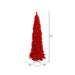 4'6"Hx19"W Flocked Pencil Fir Artificial Christmas Tree, Unlit -Red - K168045