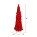 4'6"Hx19"W Flocked Pencil Fir Artificial Christmas Tree, LED Pre-Lit (Red) -Red - K168046LED