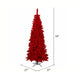 4'6"Hx24"W Flocked Slim Fir Artificial Christmas Tree, LED Pre-Lit (Red) -Red - K168048LED