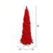 5'6"Hx22"W Flocked Pencil Fir Artificial Christmas Tree, LED Pre-Lit (Red) -Red - K168056LED