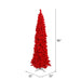 7'6"Hx35"W Flocked Pencil Fir Artificial Christmas Tree, LED Pre-Lit (Red) -Red - K168076LED