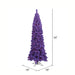 4'6"Hx19"W Flocked Pencil Fir Artificial Christmas Tree, LED Pre-Lit (Purple) -Purple - K168346LED