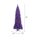 5'6"Hx22"W Flocked Pencil Fir Artificial Christmas Tree, LED Pre-Lit (Purple) -Purple - K168356LED